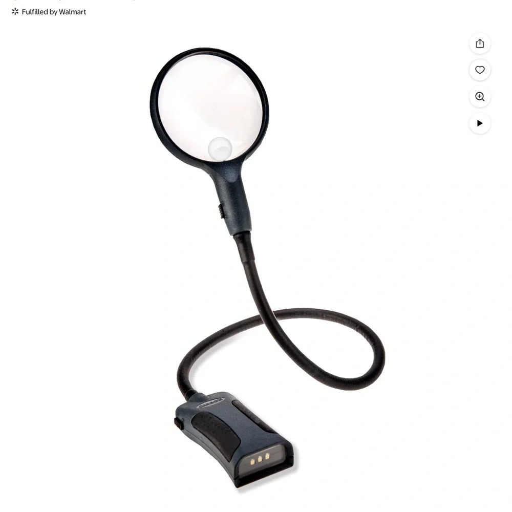 Carson BioMag Black Wearable Magnifying Glass with Light